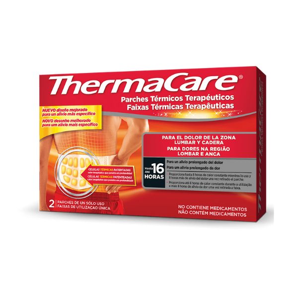 thermacare parches termicos lumbar y cadera 2 unidades
