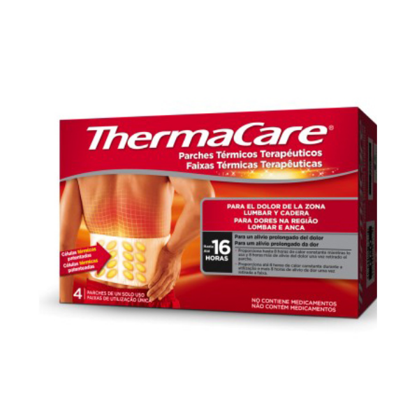thermacare parches termicos lumbar y cadera 4 unidades