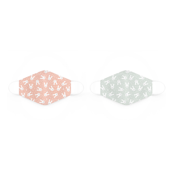 Mascarillas de tela de 6 a 10 años Hygge rosa y verde... 2