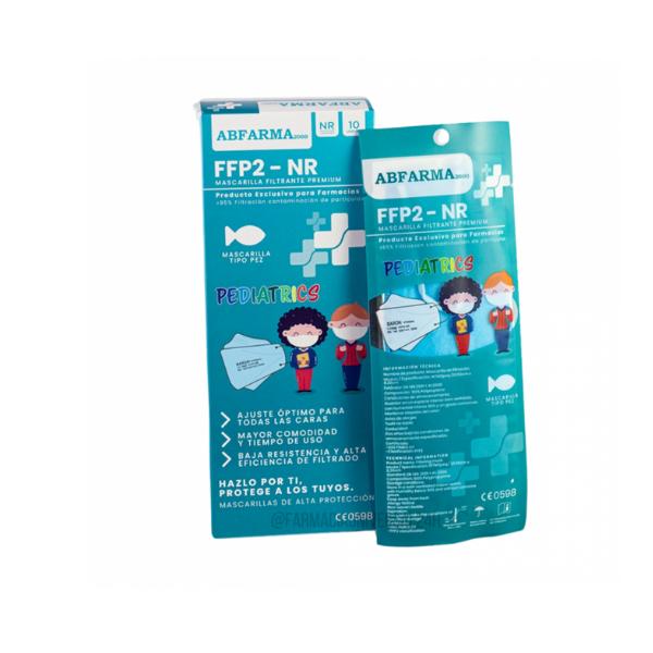 MASCARILLA FFP2 infantil azul TIPO PEZ 10 UNIDADES