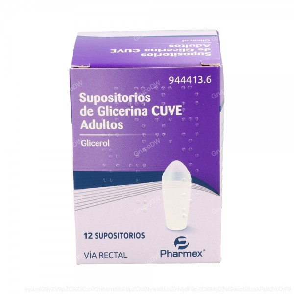 SUPOSITORIOS DE GLICERINA CUVE ADULTOS, 12 supositorios