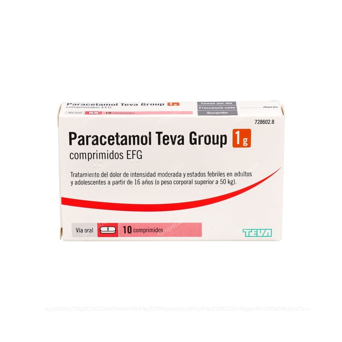 PARACETAMOL TEVA GROUP 1 g COMPRIMIDOS EFG