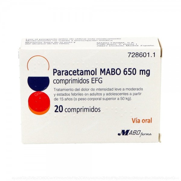 PARACETAMOL MABO 650 mg COMPRIMIDOS EFG