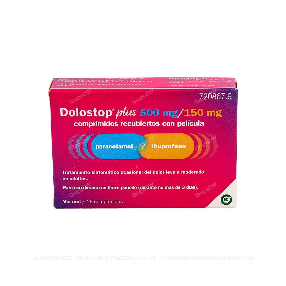 DOLOSTOP PLUS 500 mg/150 mg COMPRIMIDOS...