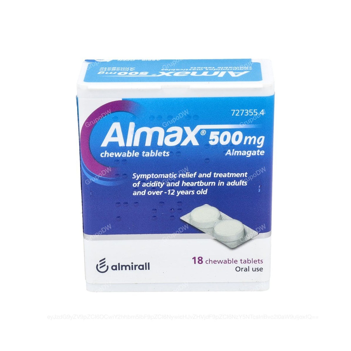 ALMAX 500 mg COMPRIMIDOS MASTICABLES, 18...