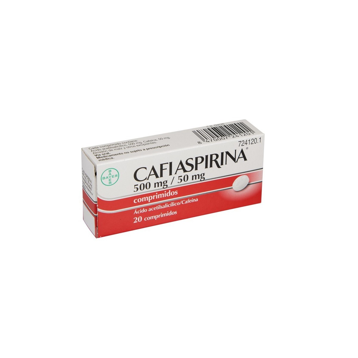 CAFIASPIRINA 500 mg/50 mg COMPRIMIDOS, 20...