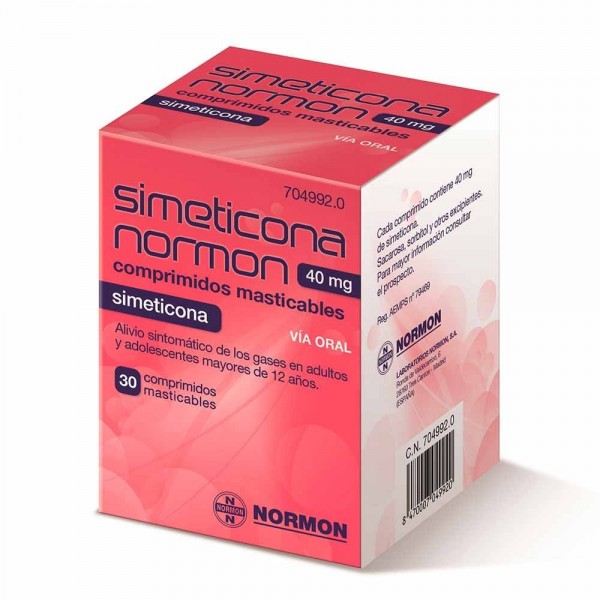SIMETICONA NORMON 40 mg COMPRIMIDOS MASTICABLES, 30...