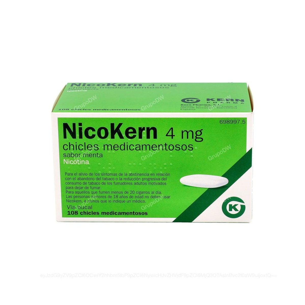 NICOKERN 4 mg CHICLES MEDICAMENTOSOS SABOR...