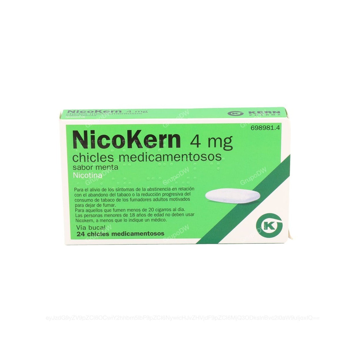 NICOKERN 4 mg CHICLES MEDICAMENTOSOS SABOR...