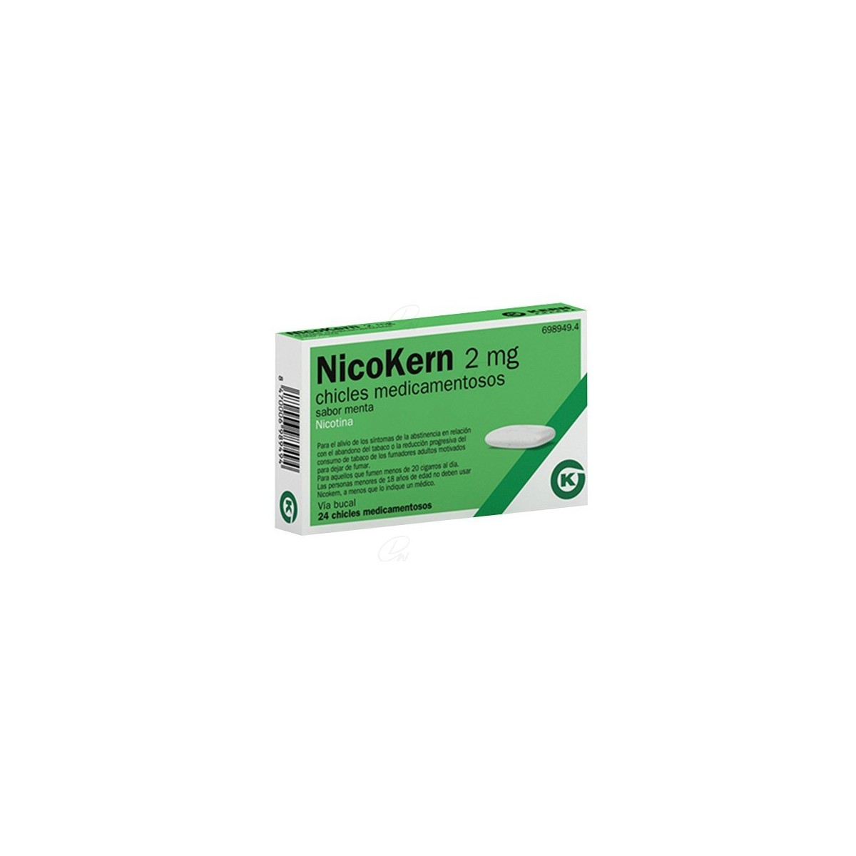 NICOKERN 2 mg CHICLES MEDICAMENTOSOS SABOR...