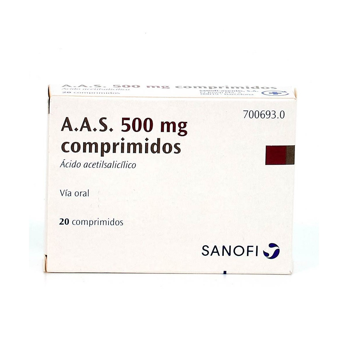 A.A.S. 500 mg COMPRIMIDOS, 20 comprimidos