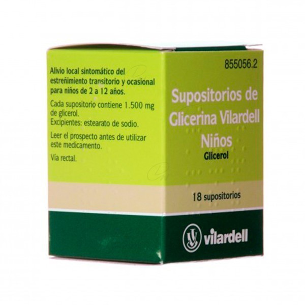 SUPOSITORIOS DE GLICERINA VILARDELL NIÑOS, 18 supositorios