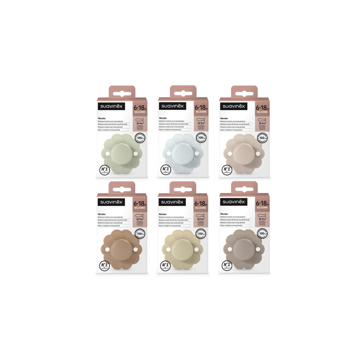Suavinex Chupete Wonder 6-18m silicona soft color