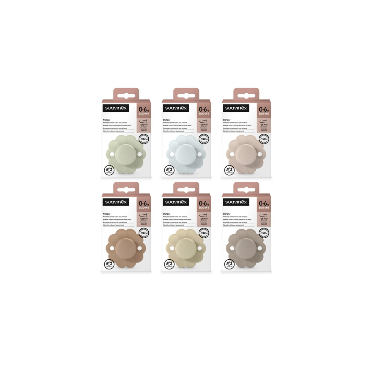 Suavinex Chupete Wonder 0-6m silicona soft color