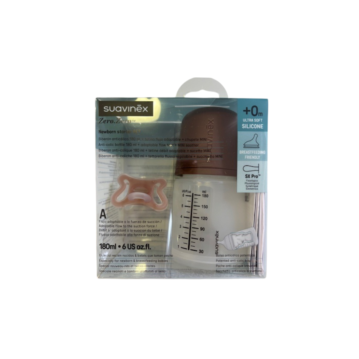 SUAVINEX NEWBORN SET ZERO ZERO Biberon 180 ml +...