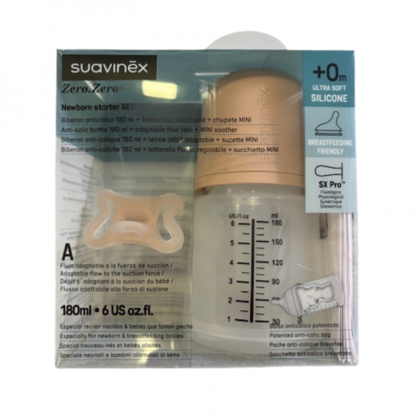 SUAVINEX NEWBORN SET ZERO ZERO Biberon 180 ml + Chupete...