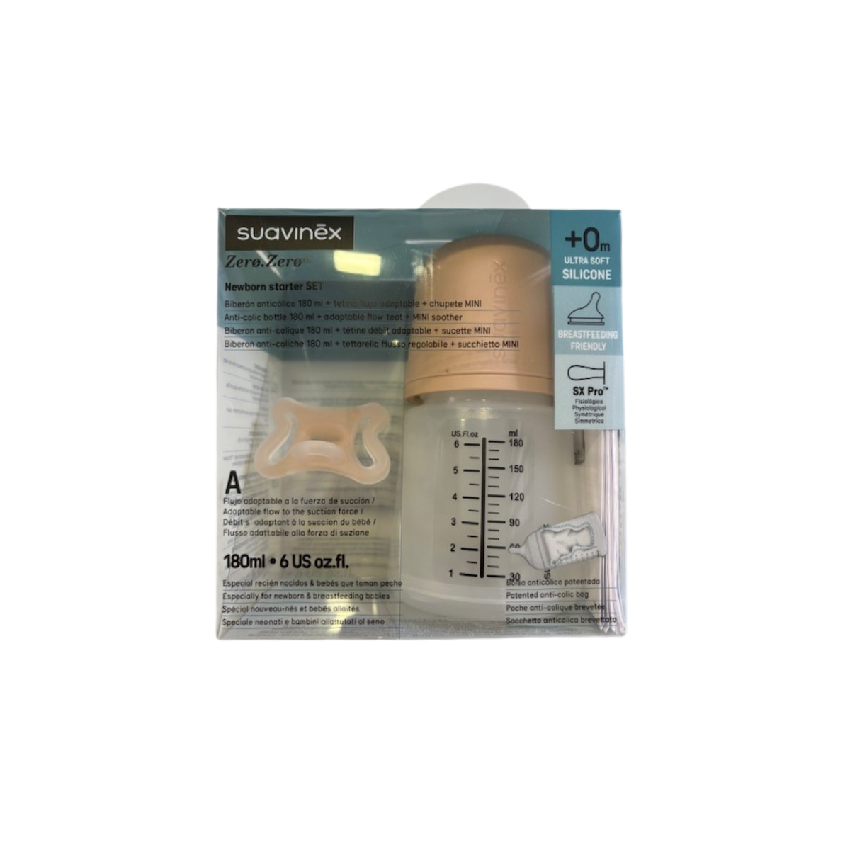 SUAVINEX NEWBORN SET ZERO ZERO Biberon 180 ml +...