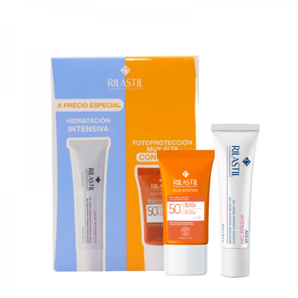Rilastil Emulsión color SPF50+ 40ml + Aqua Intense 72h 40ml