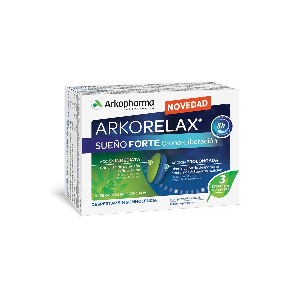 Arkorelax sueño Forte 8 Horas 30 Comprimidos