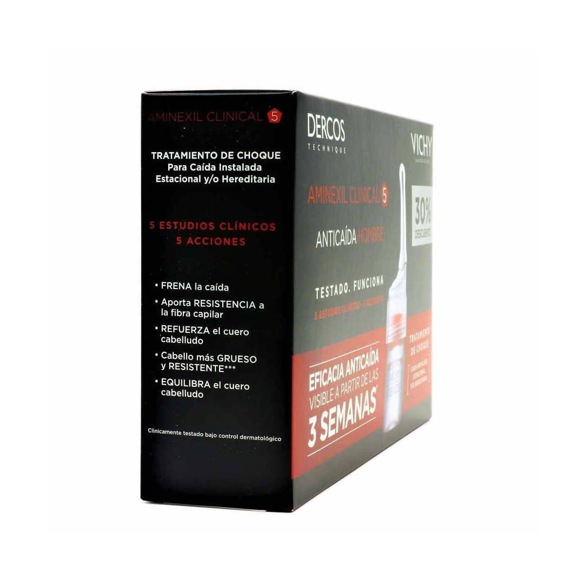 Dercos Aminexil Clinical 5 Hombre 21 Ampollas...